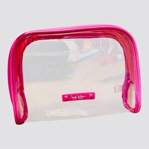 Nicole Miller Pink Transparent Cosmetic Bag